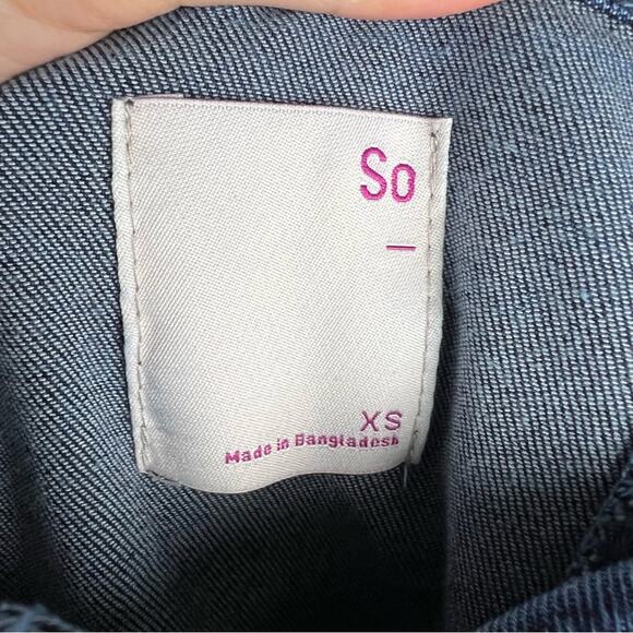 NEW Denim Button Down Sleeveless Pinafore Mini Dress XS - Picture 3 of 6